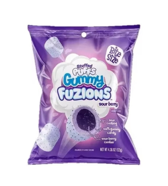 Stuffed Puffs Gummy Fuzions Bite Size Sour Berry 4.36 oz