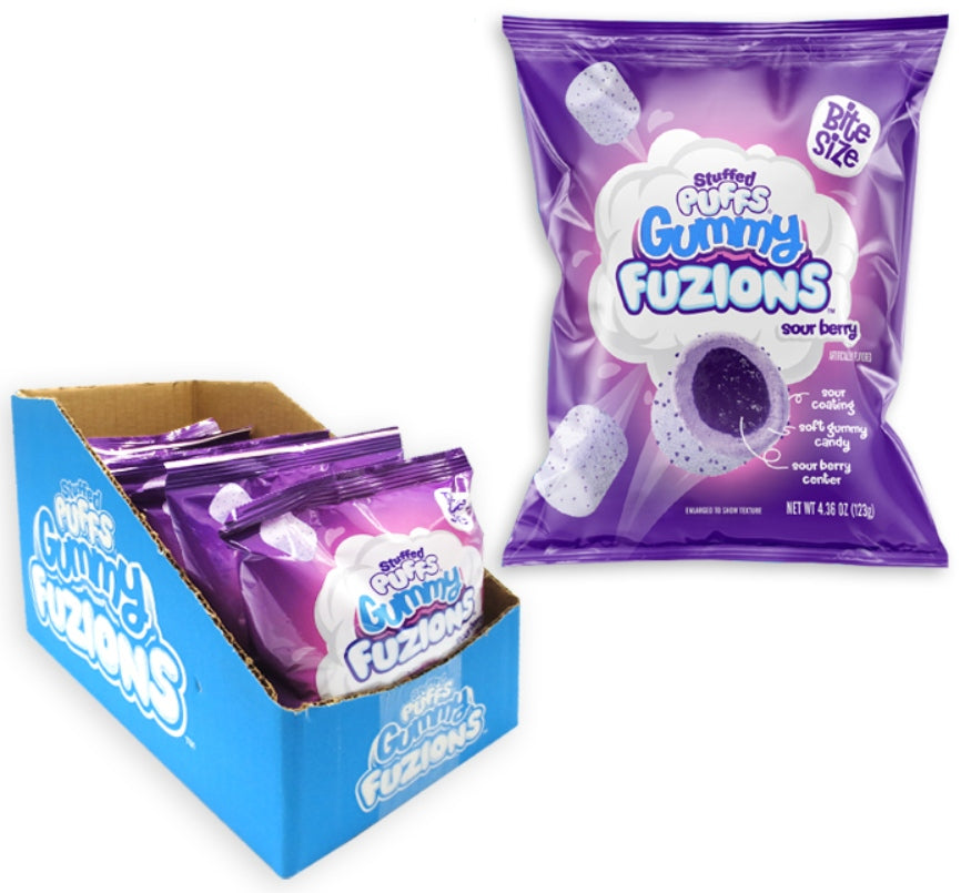 Stuffed Puffs Gummy Fuzions Bite Size Sour Berry 4.36 oz